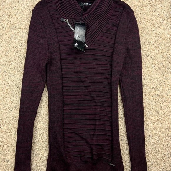 LCR Black Edition Men’s Maroon Neck Zip Pullover Sweater Sz XL NEW Neogrunge - Picture 1 of 9